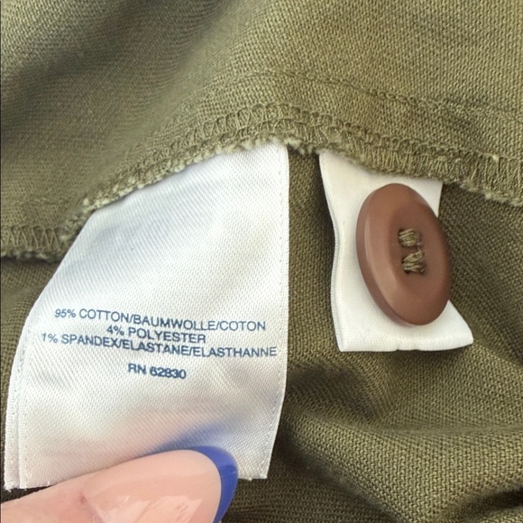 Lands' End Olive Button-Front Pencil Skirt - Picture 4 of 6